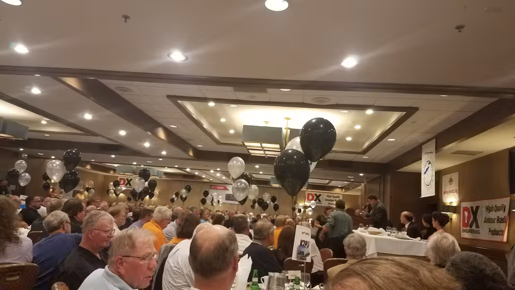 There are a lot of people at the Contest Dinner!