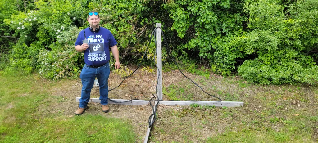 Jonathan Rizzo taking Field Measurements at Jenny Jump NJ
