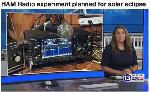 WTVG television news coverage of hamsci solar eclipse event