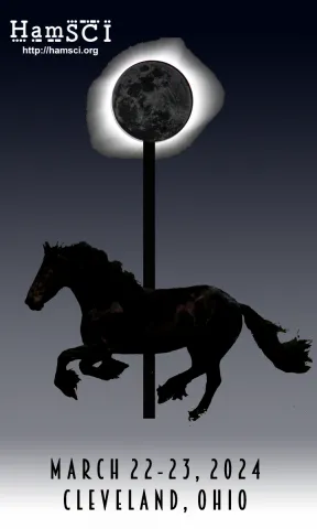 HamSCI Workshop Logo image of a carousel horse and an eclipse